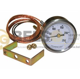 ΘΕΡΜΟΜΕΤΡΟ ΜΕΤΑΛΛΙΚΟ Φ52mm 50℃ - 250℃ ΜΕ ΠΟΥΡΟ ΚΑΙ ΒΑΣΗ